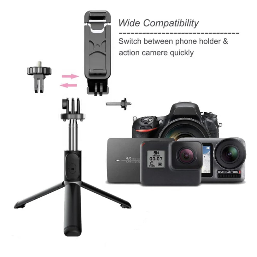 Selfie Stick Bluetooth Techsuit Q02, Univerzalan, Crn