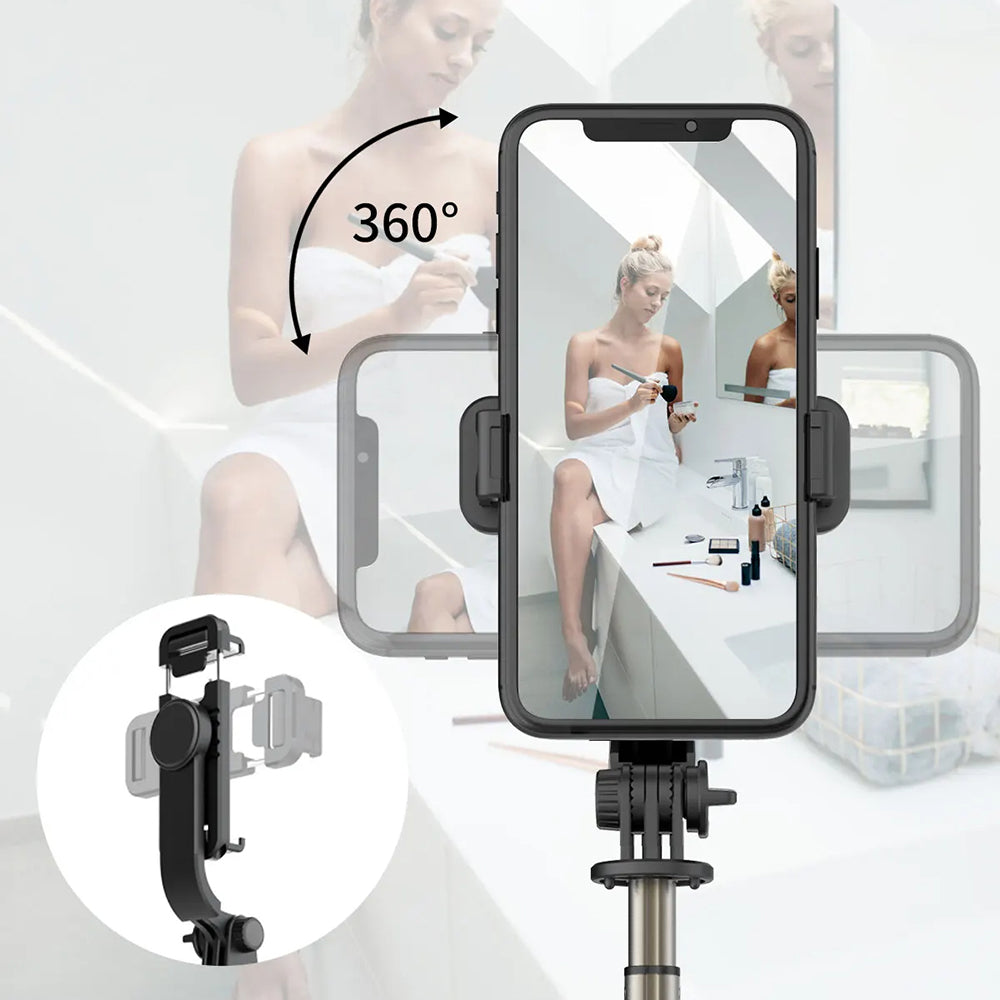 Selfie Stick Bluetooth Techsuit Q03, Univerzalan, Crn