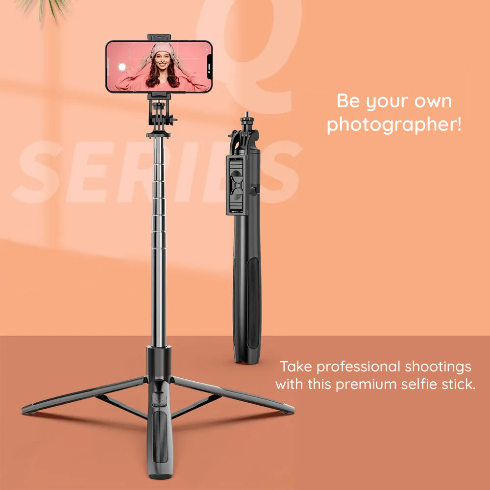 Selfie Stick Bluetooth Techsuit Q05, Univerzalan, Crn