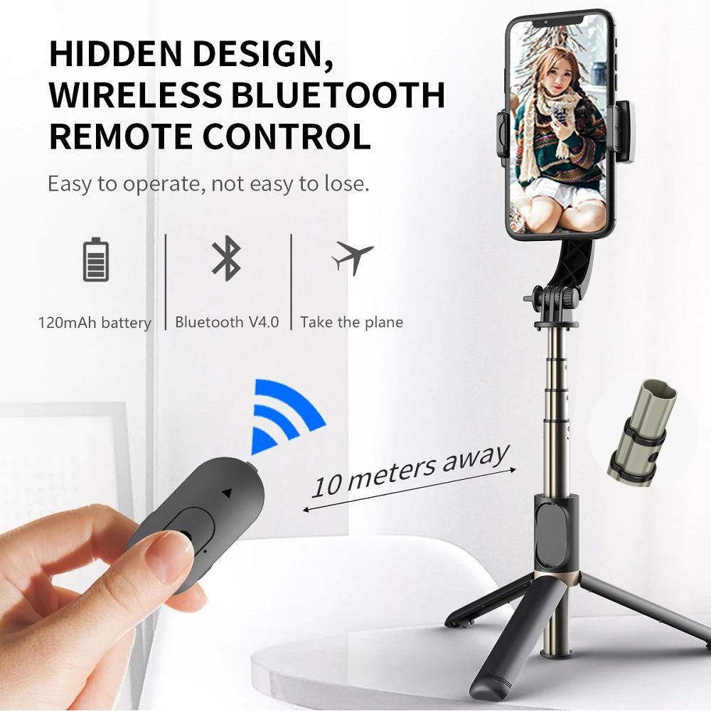 Selfie Stick Bluetooth Techsuit Q08, Univerzalan, Crn