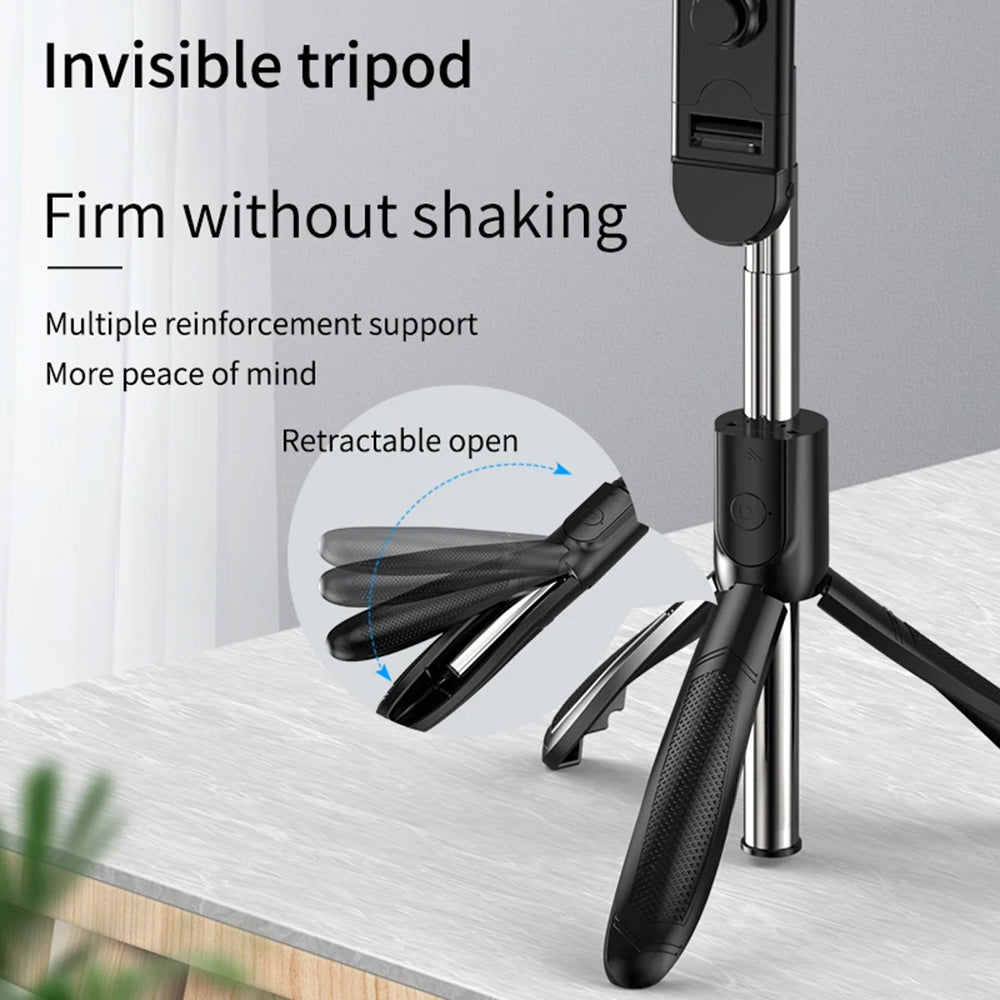 Selfie Stick Bluetooth Techsuit S01-S, Univerzalan, Crn