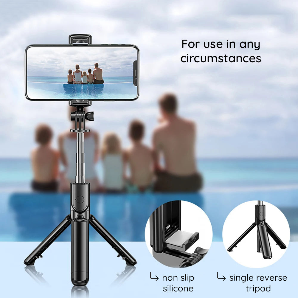 Selfie Stick Bluetooth Techsuit S03, Univerzalan, Crn