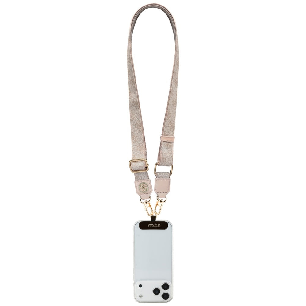 Telefonski kaiš Guess 4G Strass Metal Logo, Roze