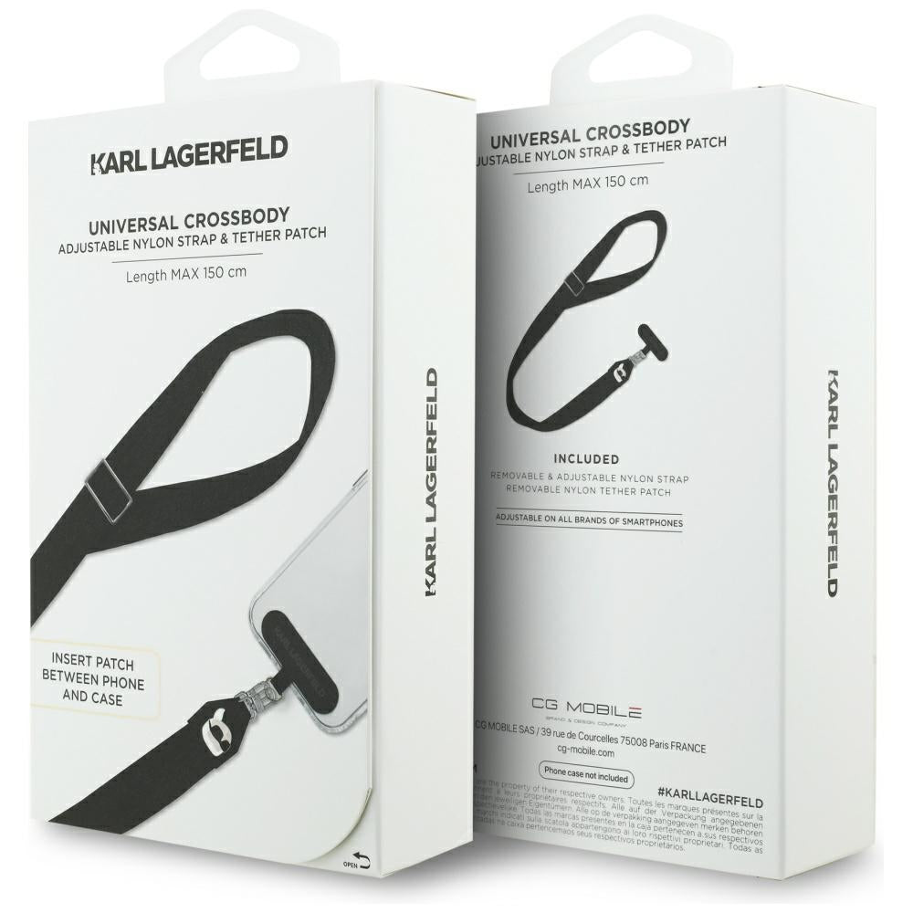 Telefonski kaiš Karl Lagerfeld Karl Metal Logo, Crni