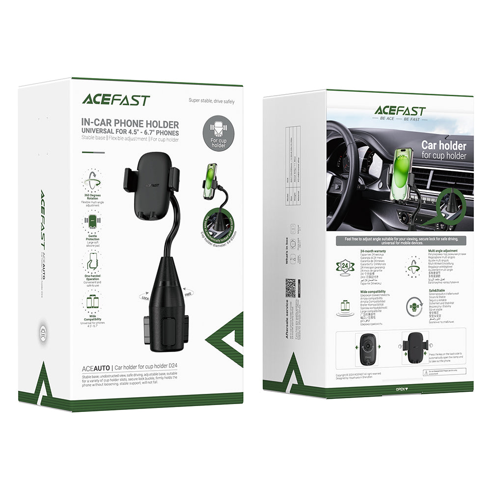 Auto nosač Acefast D24, 4.5inch - 6.7inch, Crni