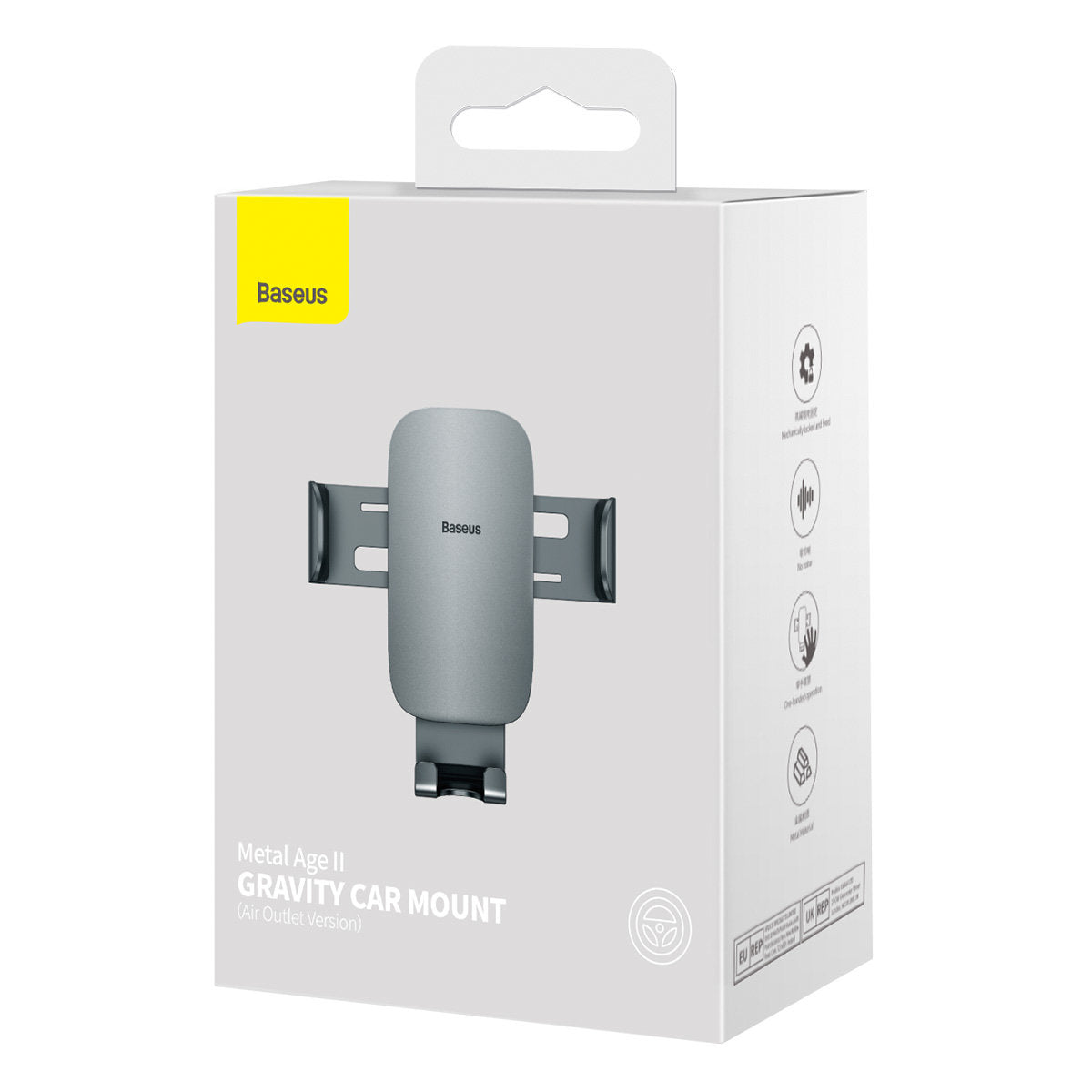 Auto nosač Baseus Metal Age II, 4.7inch - 6.7inch, Sivi SUJS000013