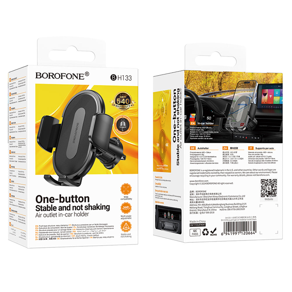 Auto nosač Borofone BH133 Rio, 4.5inch - 7inch, Crni