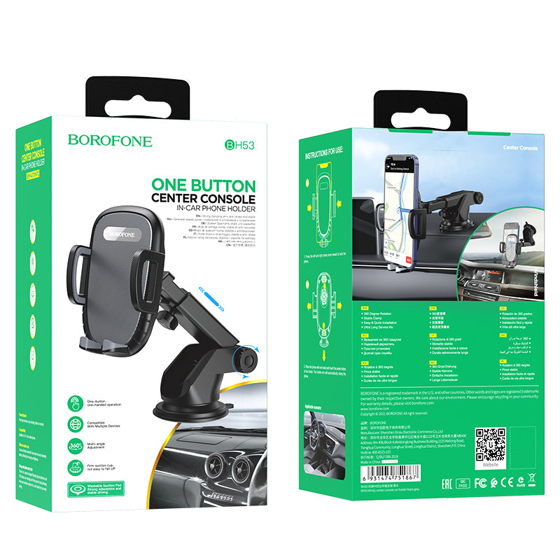 Auto nosač Borofone BH53 Windy, 4.5inch - 6.7inch, Crni