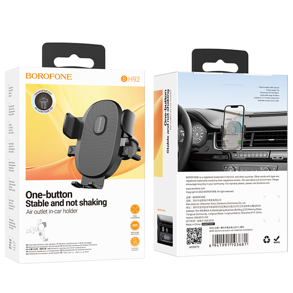 Auto nosač Borofone BH92 Grand, 4.5inch - 7inch, Crni