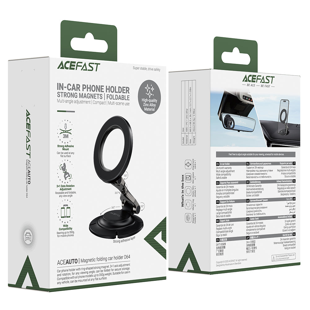 Auto Magnetni Držač Acefast D64, Univerzalan, Crn