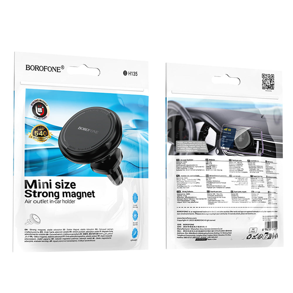 Auto Magnetni Držač Borofone BH135 Parker, Univerzalan, Crn