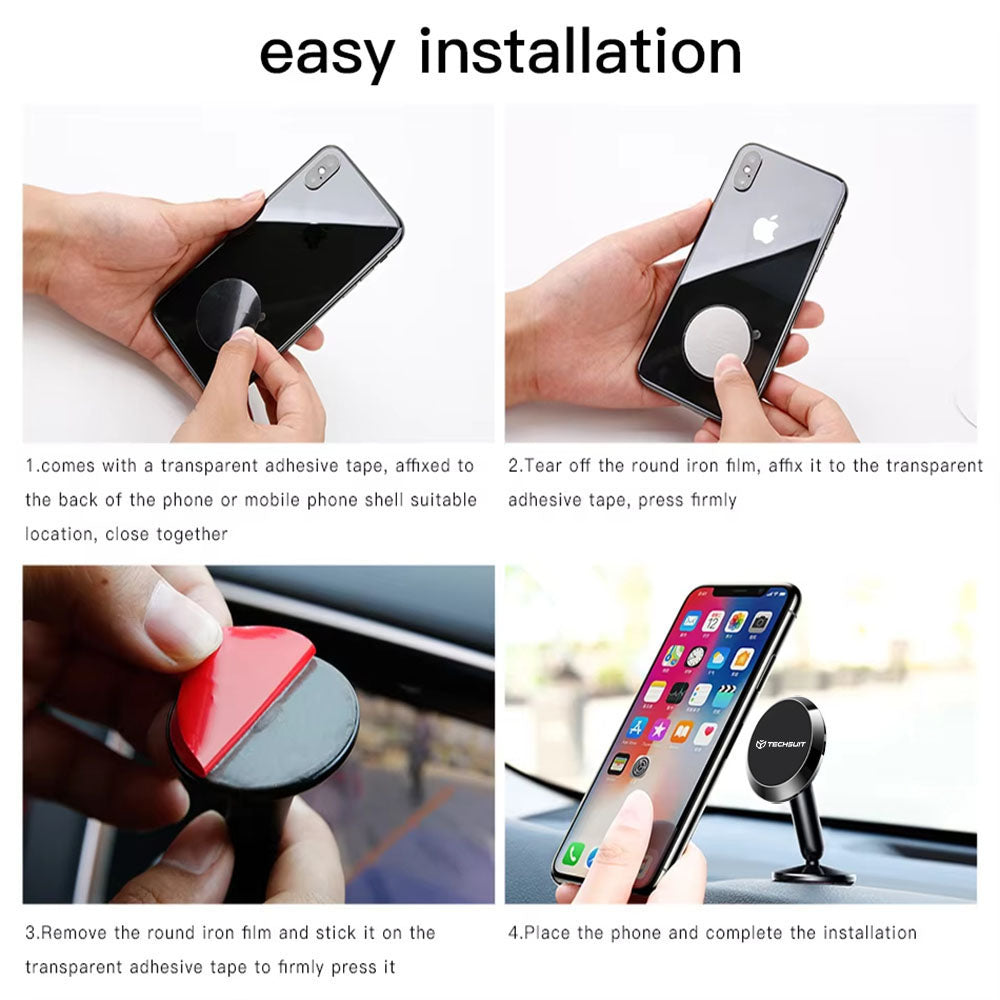 Auto Magnetni Nosac Techsuit S11, Univerzalan, Crn