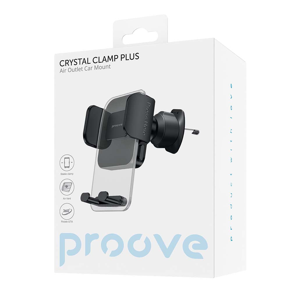 Suport Auto Proove Crystal Clamp Plus Vent, 4.7inch - 6.9inch, Crni CHCCP0000001