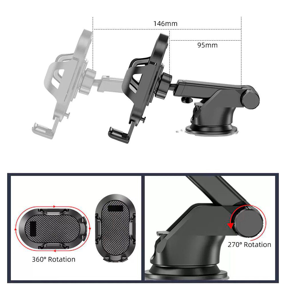Suport Auto Techsuit S113, Univerzalan, Crn