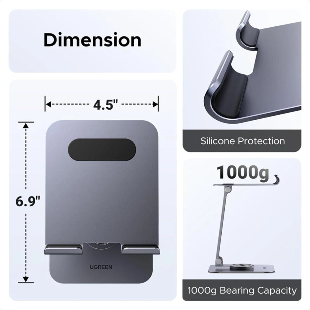 Suport Birou UGREEN LP894 (45860) za Telefon / Tablet, 4inch - 13inch, Sivi