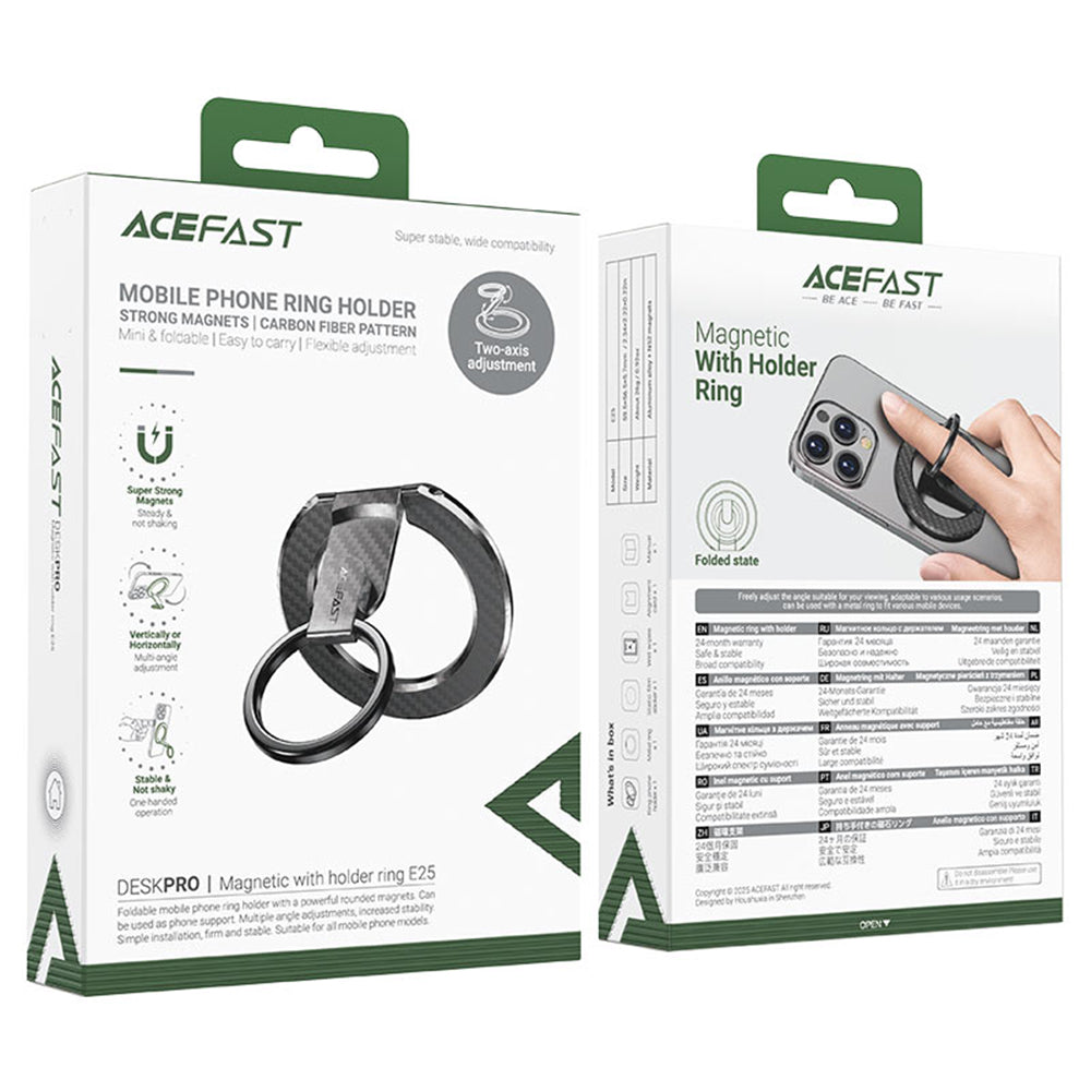 Suport Inel Acefast E25, Univerzalan, Crn