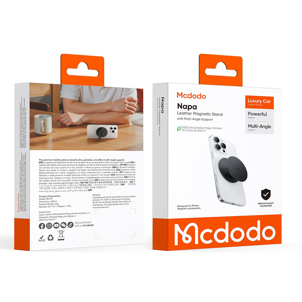Držač prstena McDodo MR-7910, Univerzalan, Crni
