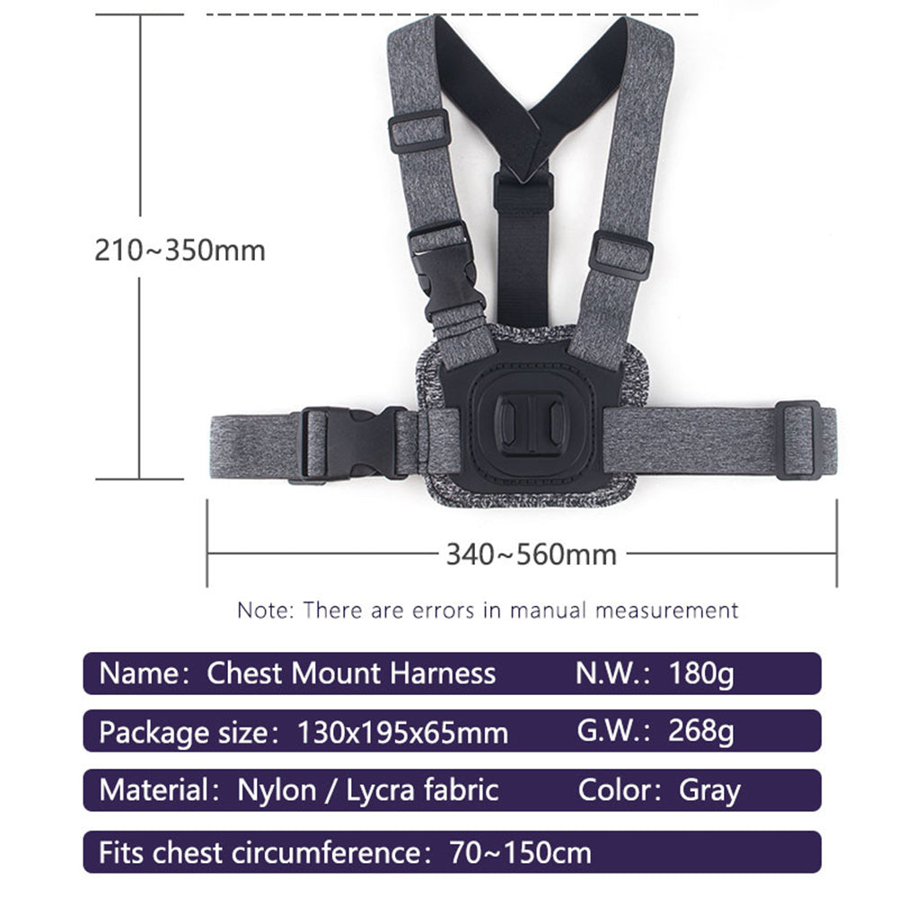 Nosač za grudi Techsuit JX-002 za GoPro seriju, sivi