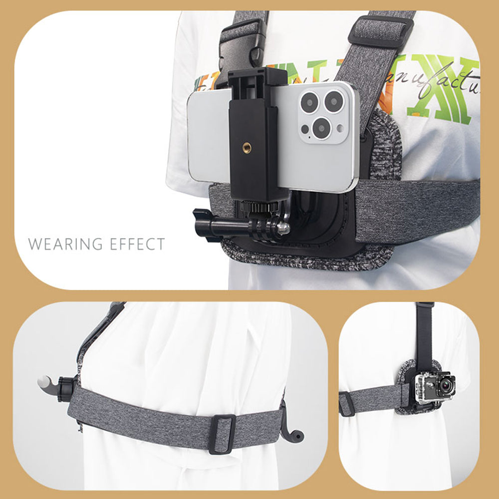 Nosač za grudi Techsuit JX-002 za GoPro seriju, sivi