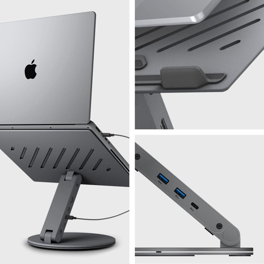 Podrška sa Hubom Spigen LD204H za Laptop max. 15.6inch, Siva AMP08885