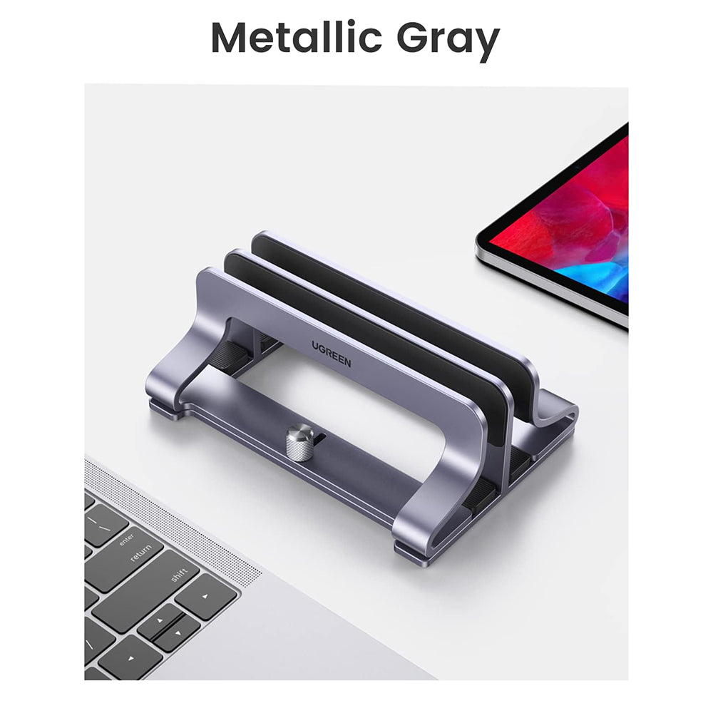 Vertikalni nosač UGREEN LP258 Two za laptop debljine 12mm - 26mm, Srebrni