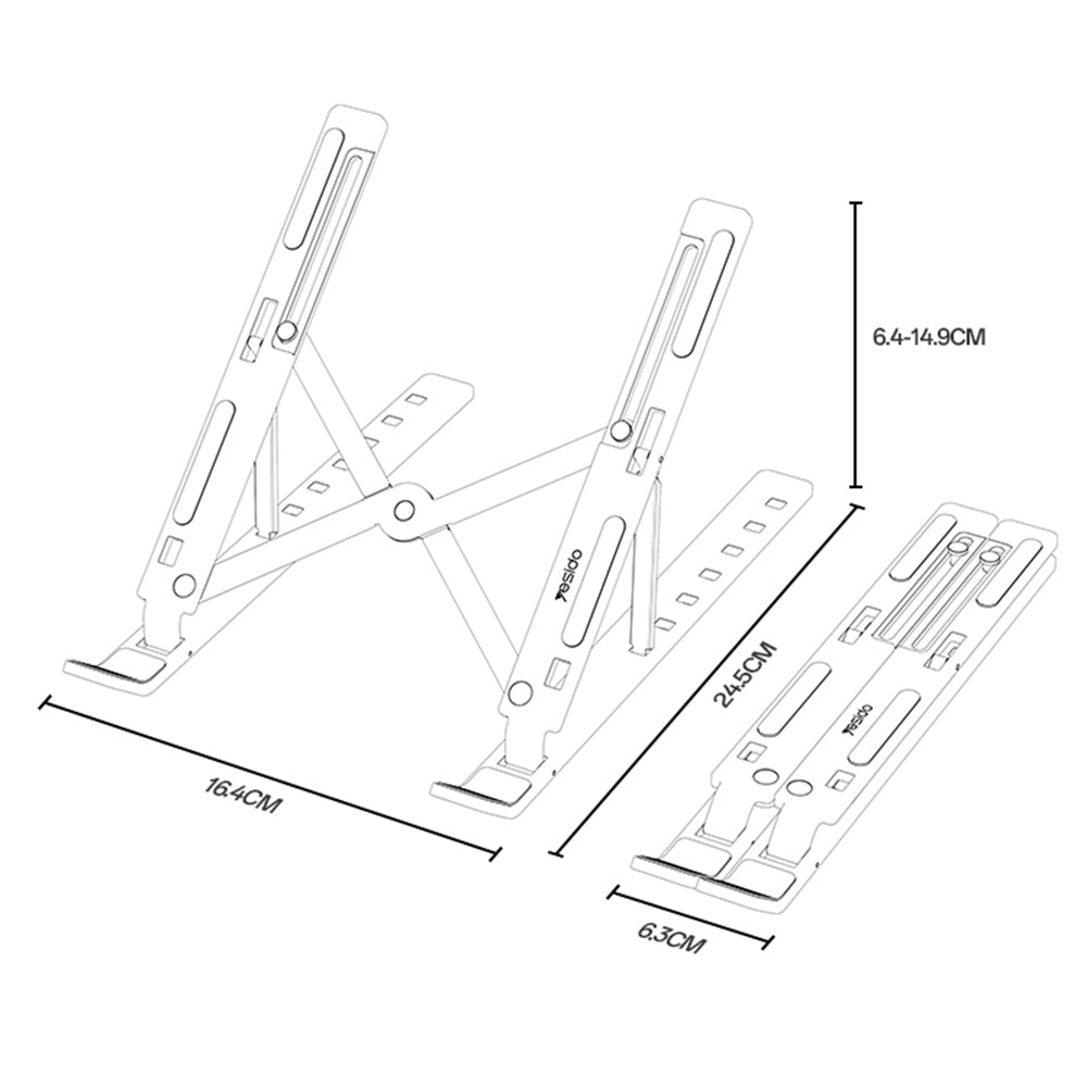 Nosilac Yesido LP07 za laptop 13inch - 20inch, Srebrni