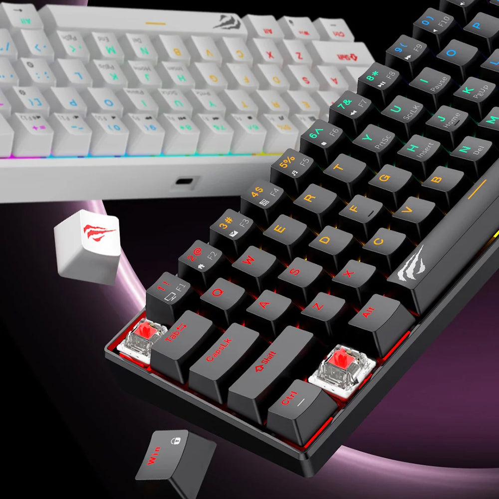 Tastatura Gaming HAVIT KB903L, RGB, 1.8m, Bela