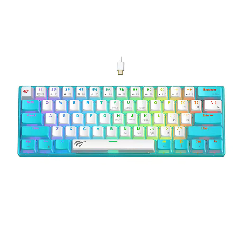 Gejming tastatura Wired USB HAVIT KB903L, RGB, 1.8m, Plavo Bela