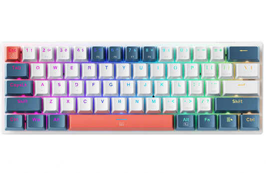 Gejmerska tastatura sa žičnim USB-om Machenike K500-B61 Mehanička, RGB, Crveno pozadinsko osvetljenje, Plavo-bela