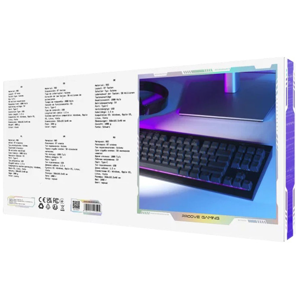 Tastatura Gaming Wired USB Proove Sideswap, RGB, 1.5m, Crna CKSIEN00022401