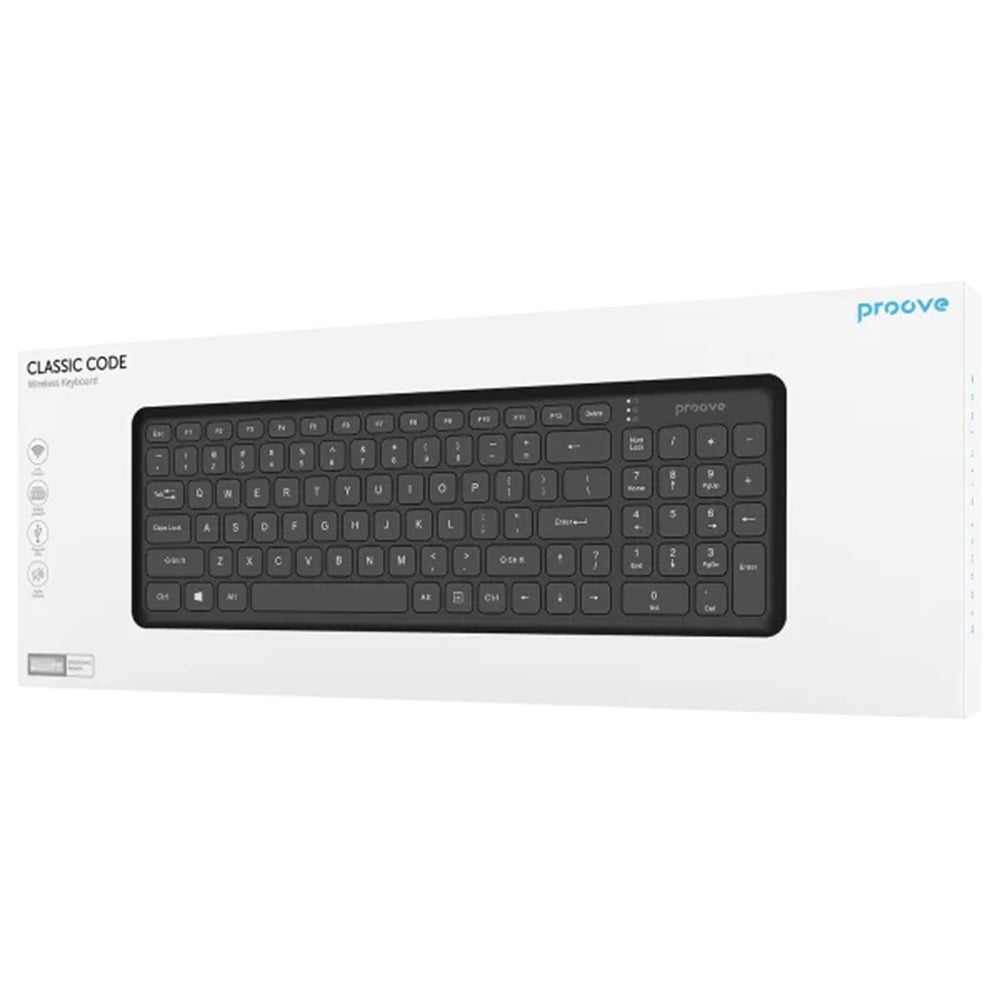 Tastatura Wireless Proove Classic Code, Crna KBCDEN00003001