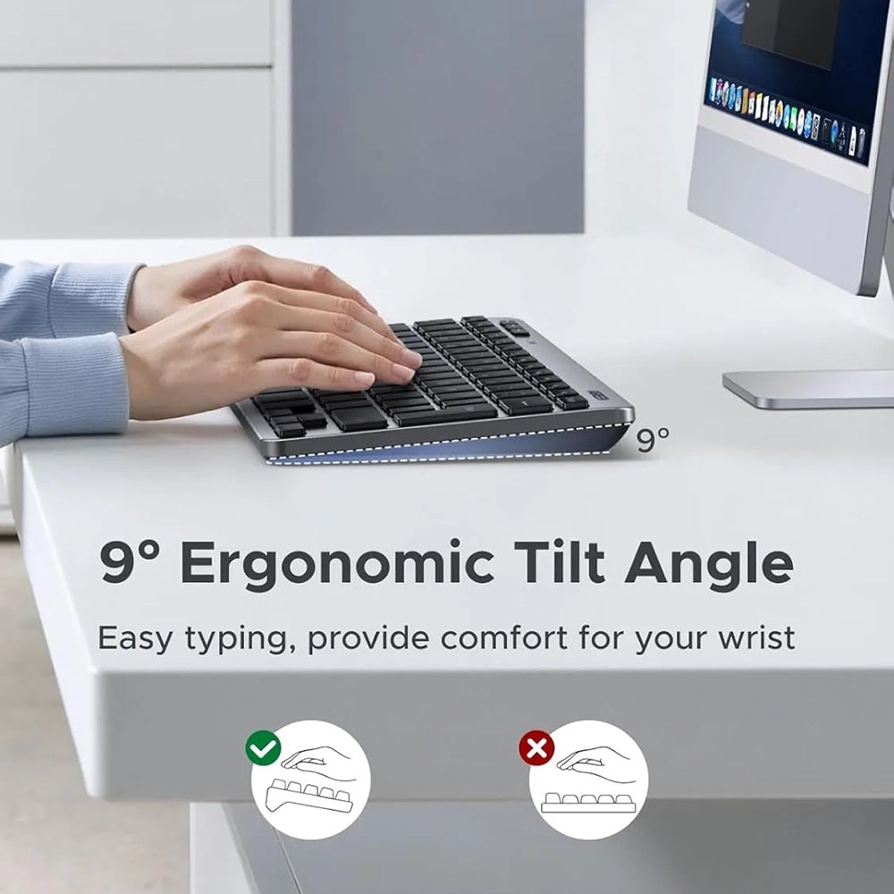 Bežična tastatura UGREEN 75049, BT / Wi-Fi, Crna