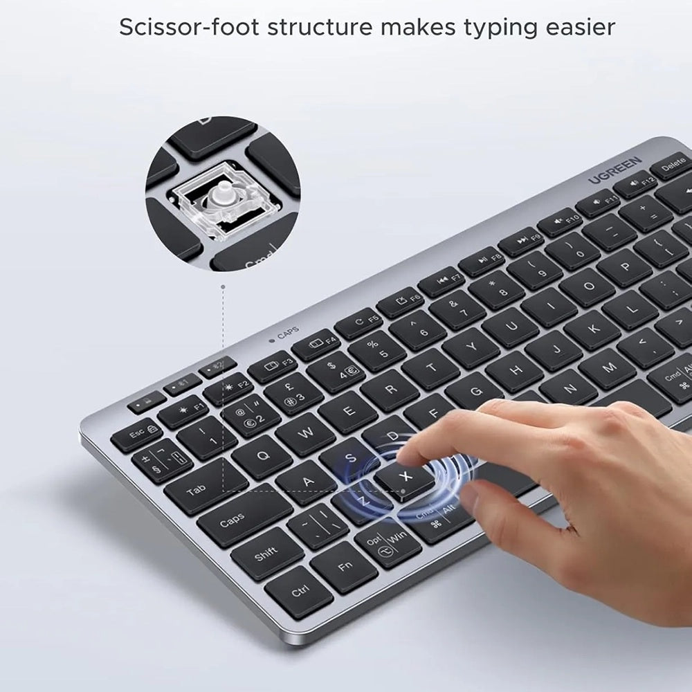 Bežična tastatura UGREEN 75049, BT / Wi-Fi, Crna