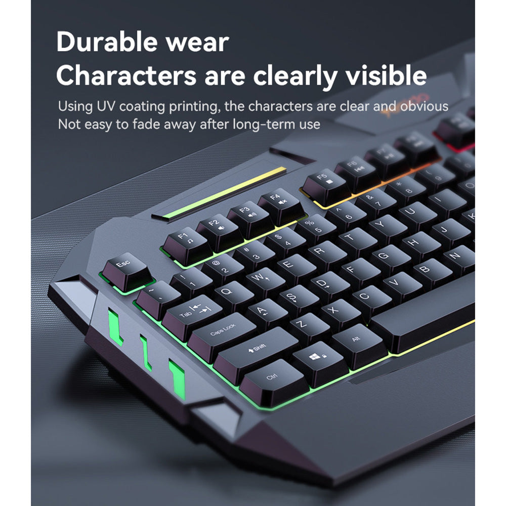 Gejming žičana USB tastatura Yesido KB21, RGB, 1.5m, Crna