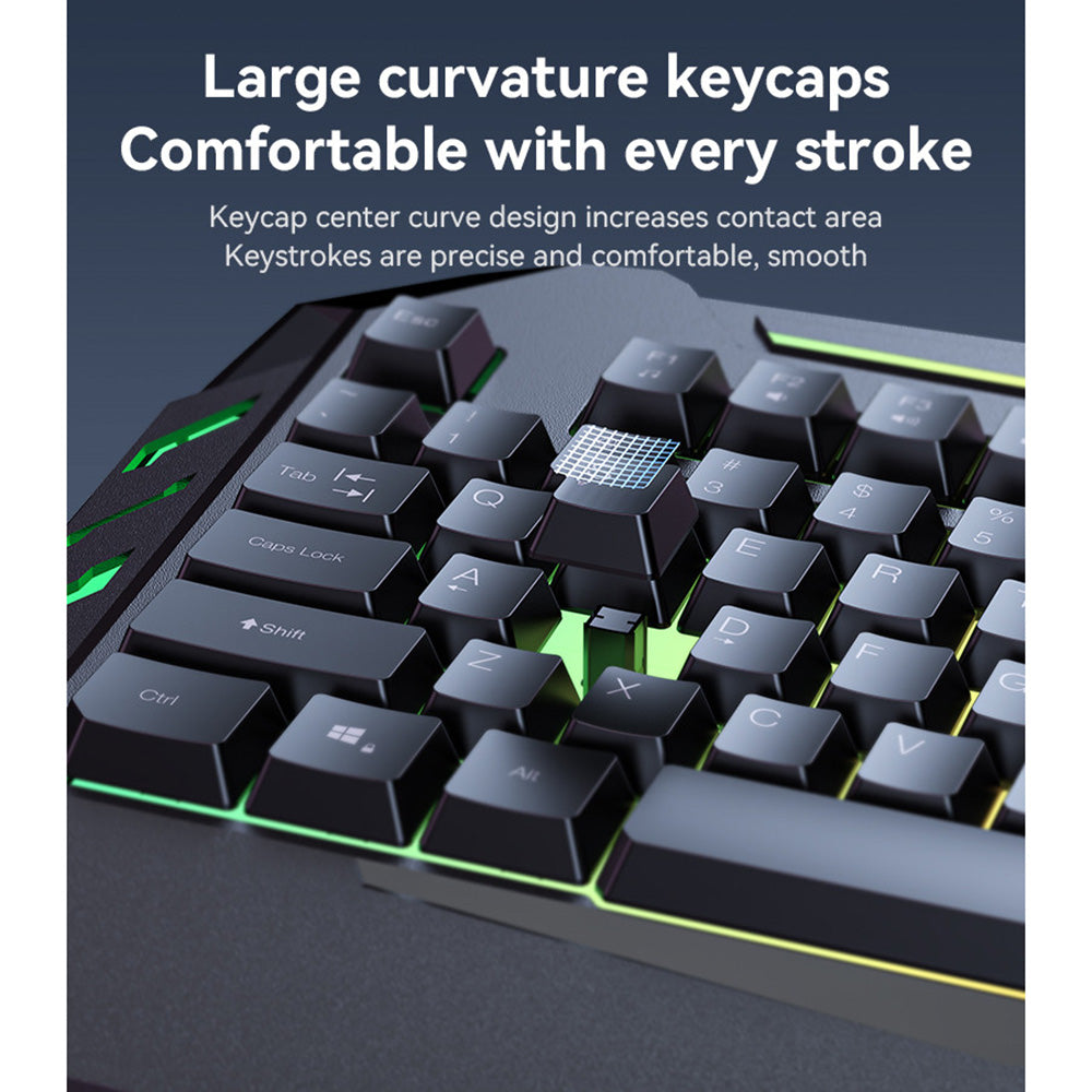Gejming žičana USB tastatura Yesido KB21, RGB, 1.5m, Crna