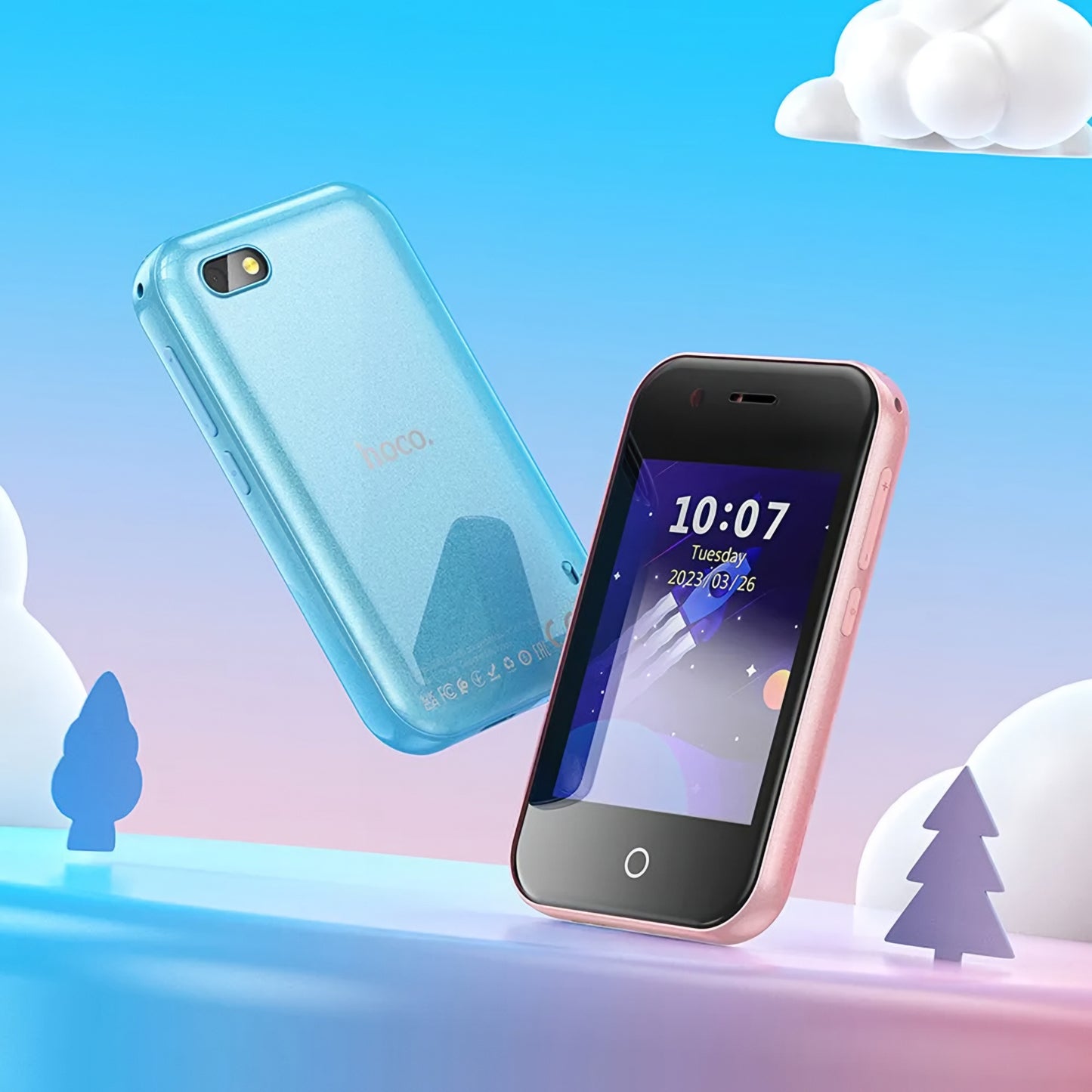 Mobilni Telefon HOCO Y102 Kids, 2G, Ekran 2.8 inča, Roze