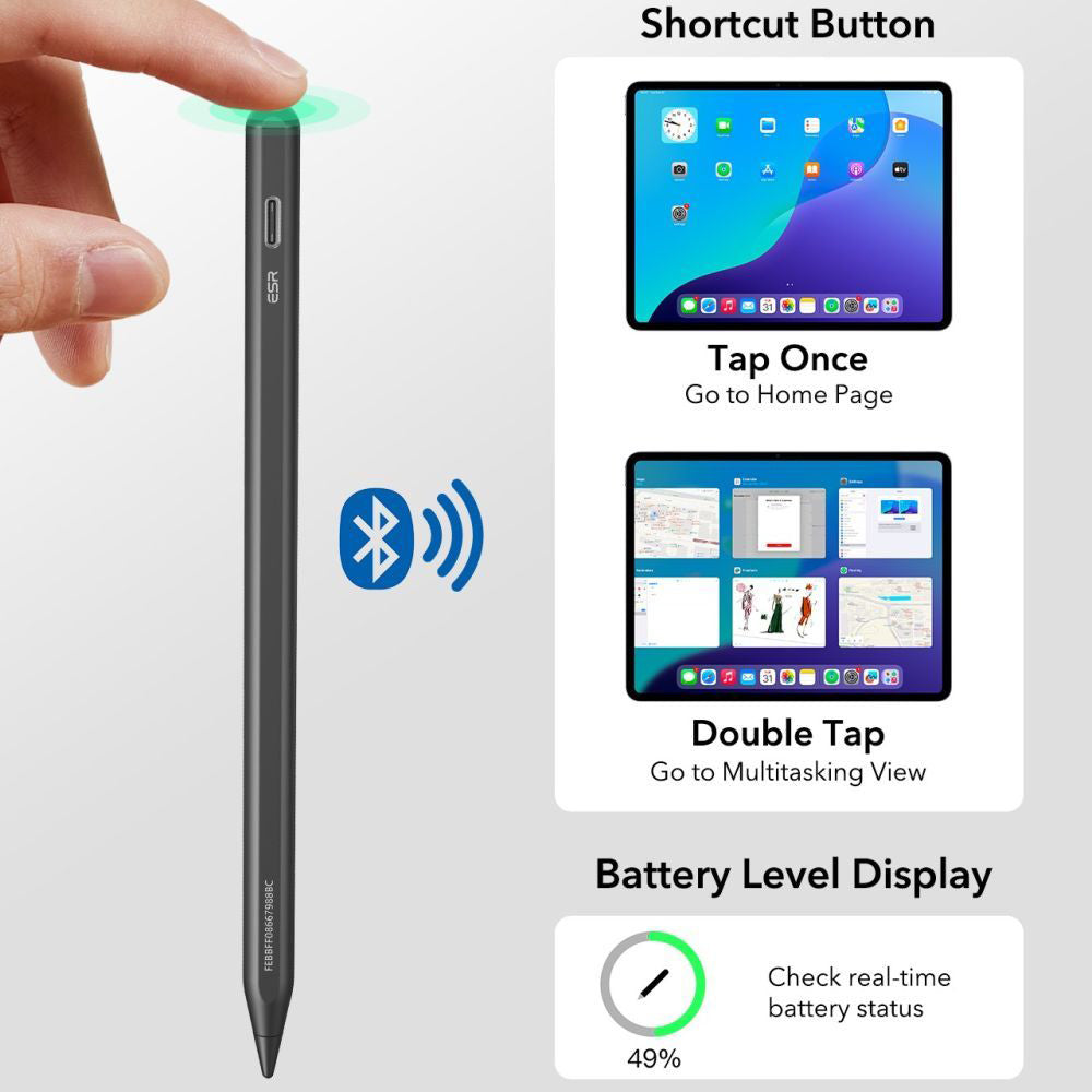 Touch Pen ESR Geo za Apple iPad, Aktivna Verzija, Crna