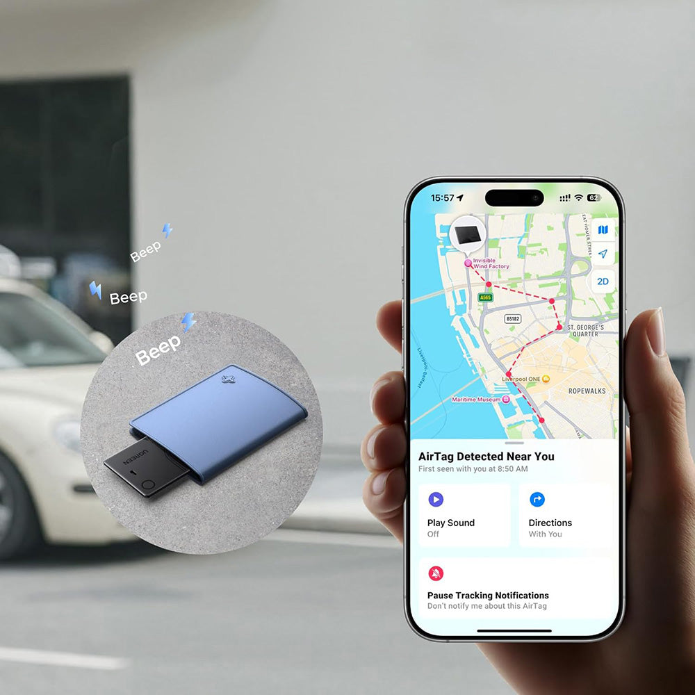 UGREEN SmartTag Smart Finder Slim 2 CM920 (75120A) za iOS Series, Set 2 komada, Crna