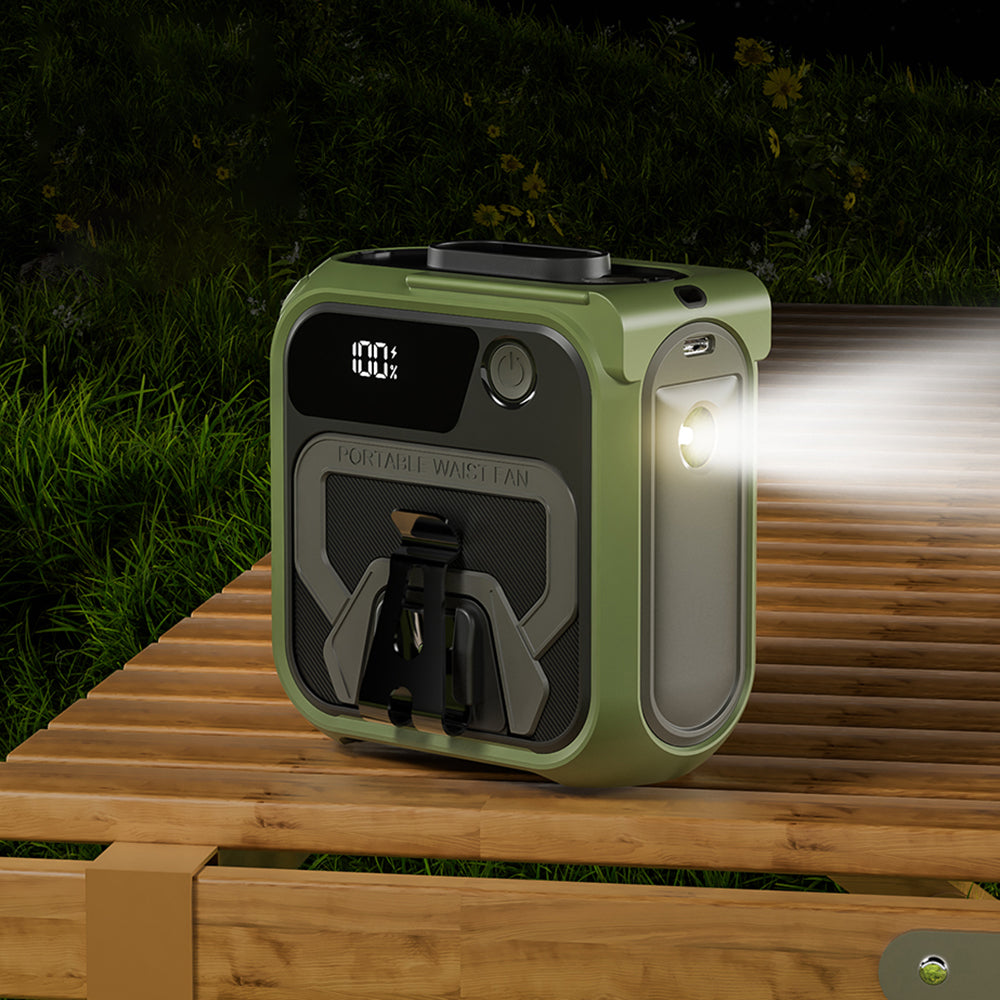 Prenosivi ventilator Techsuit Z13 sa spoljnom baterijom 10000mAh, Zelen