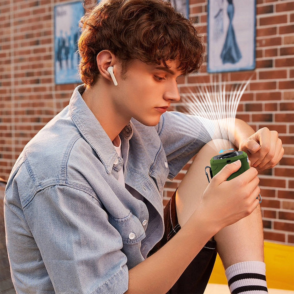 Prenosni ventilator Techsuit Z14 sa spoljnom baterijom 5000mAh, Sivi