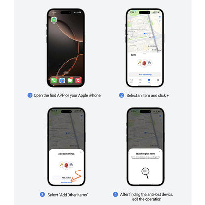 Acefast SmartTag S1 za iOS seriju, Set od 4 komada, Siva