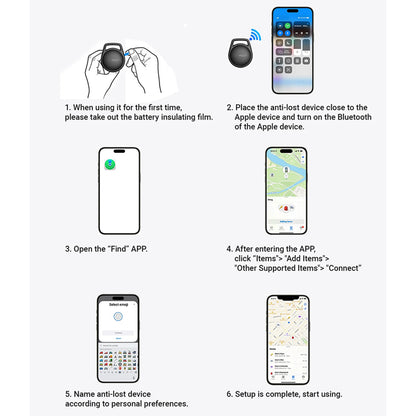 Acefast SmartTag S2 za iOS seriju, Crni