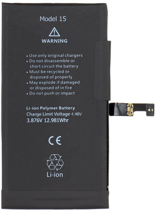 Baterija Apple iPhone 15, sa integrisanom Flex BMS trakom (ne zahteva lemljenje kontakata)