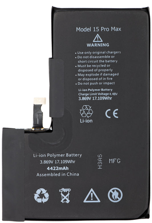 Baterija Apple iPhone 15 Pro Max, sa integrisanom Flex BMS trakom (ne zahteva lemljenje kontakata)
