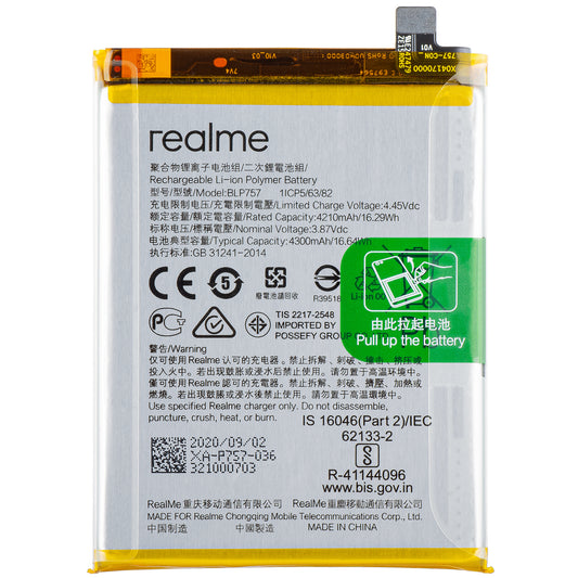 Baterija Realme 6 / 6S / 6 Pro, BLP757, Service Pack 4903663