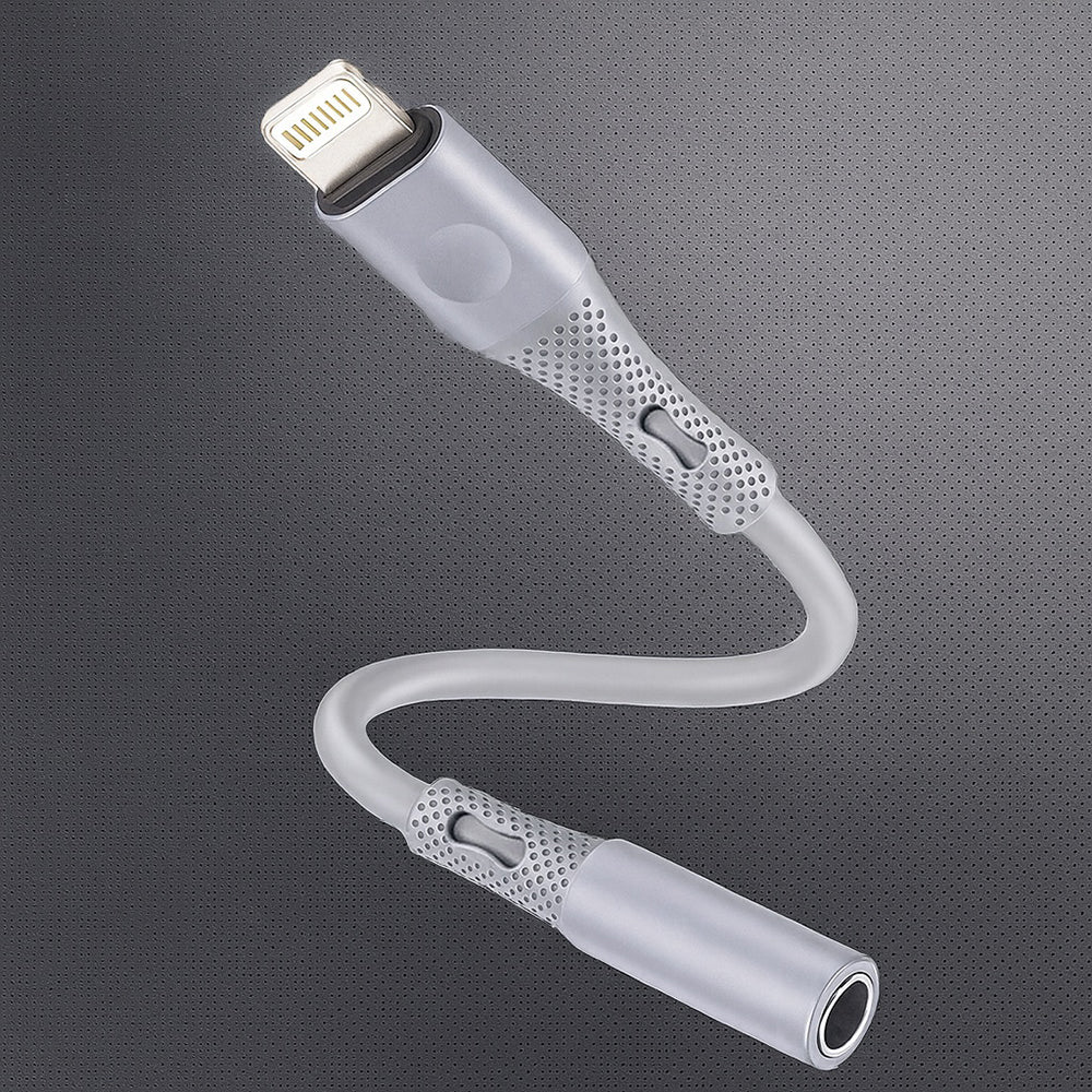 Audio Adapter Lightning - 3.5mm Techsuit AC2 SoundFlex, Sivi