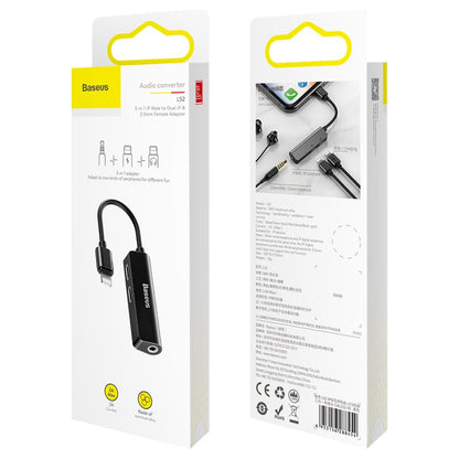 Audio Adapter Lightning - Lightning / 3.5mm Baseus L52, Crni CALL52-01