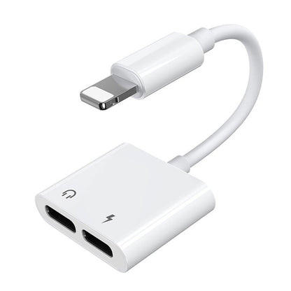 Audio adapter Lightning na Lightning Joyroom S-Y104 Ben, sa Lightning punjem portom, Beli