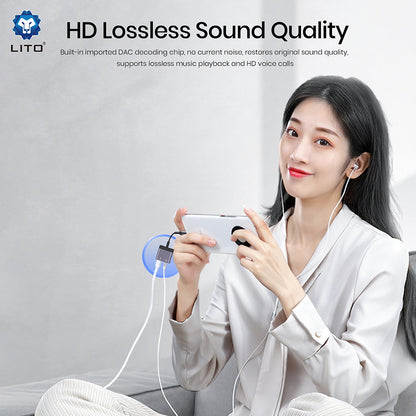 Audio Adapter Lightning - Lightning / 3.5mm Lito LA04L, Crni