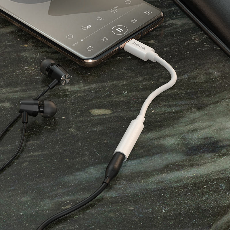 Audio adapter USB-C - 3.5mm HOCO LS30, Bela